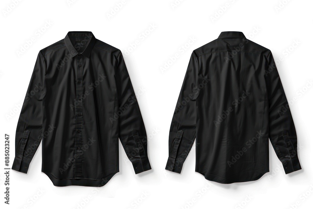 plain black shirt mockup design. front and rear view Isolated on white background plain black shirt mockup design. front and rear view Isolated on white background