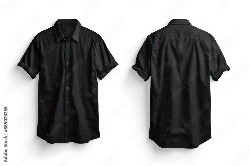 plain black shirt mockup design. front and rear view Isolated on white background plain black shirt mockup design. front and rear view Isolated on white background