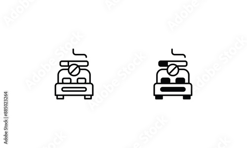 Non Smoking Rooms icons set isolate white background vector stock illustration.