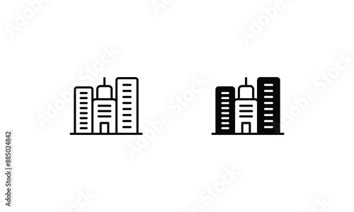 Building icons set isolate white background vector stock illustration.