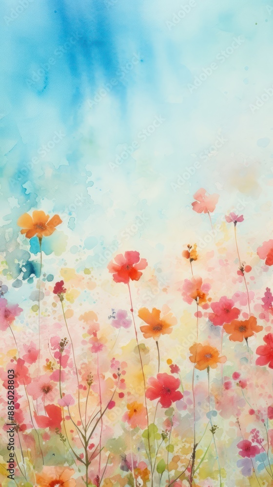 Obraz premium Wallpaper flower field painting outdoors nature.