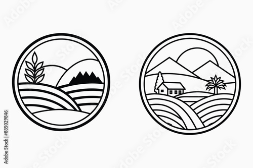 Agriculture cooperative art with white background