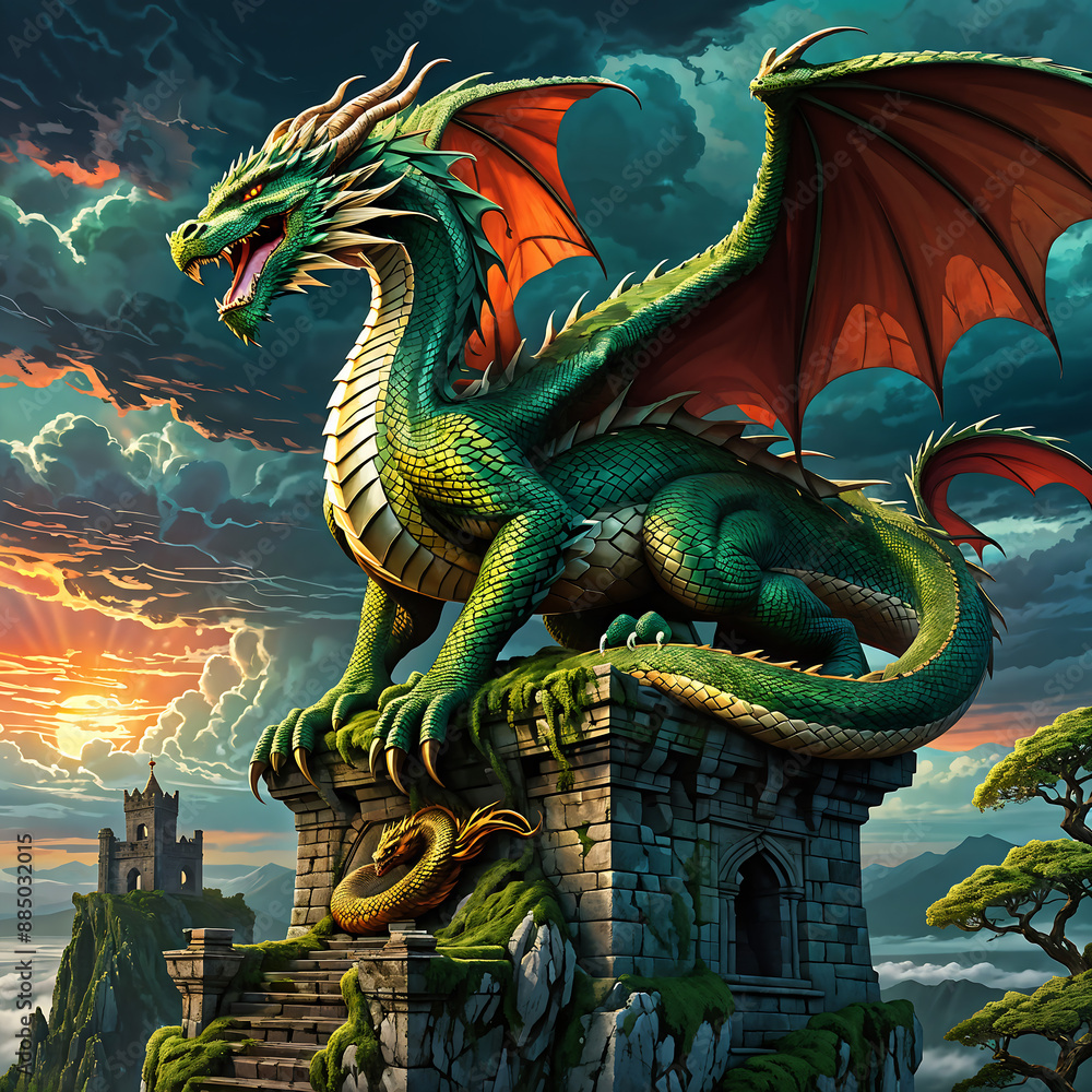 Obraz premium dragon statue