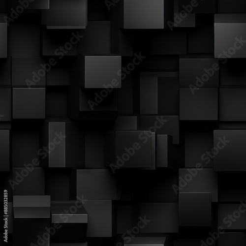 Dark black Geometric grid background Modern dark abstract texture Seamless pattern.