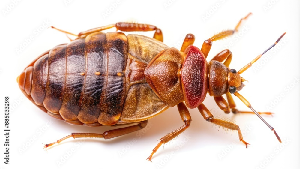 Bed Bugs Close-Up macro image isolated on white background Bed Bugs Close-Up macro image isolated on white background