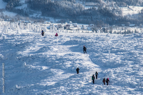 Fototapeta Naklejka Na Ścianę i Meble -  mountain winter landscape and snow-capped peaks of the Tatra Mountains