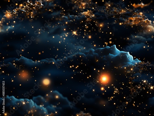Night sky with stars and ne...