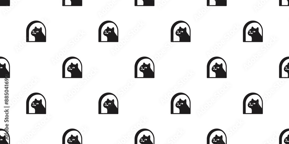 cat seamless pattern black kitten moustache window calico neko vector cartoon pet doodle tile background gift wrapping paper repeat wallpaper scarf isolated illustration design cat seamless pattern black kitten moustache window calico neko vector cartoon pet doodle tile background gift wrapping paper repeat wallpaper scarf isolated illustration design