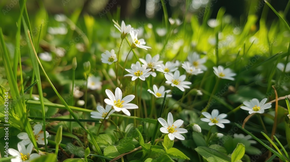 Tiny white flowers of milkmaids in Ballawley Park Dublin Ireland Tiny white flowers of milkmaids in Ballawley Park Dublin Ireland