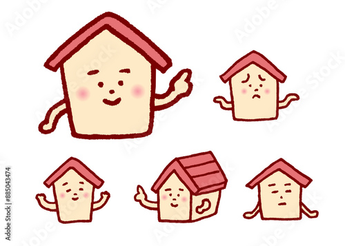 建築関係で使えるかわいい家のキャラ素材