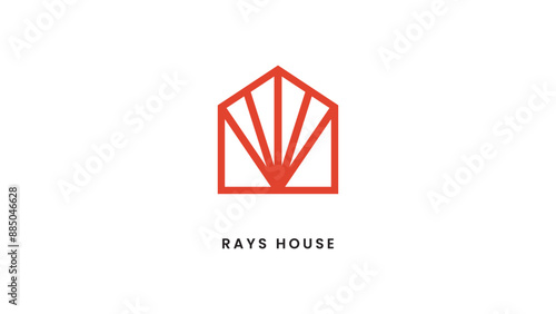 Sun ray house logo looks modern and creative