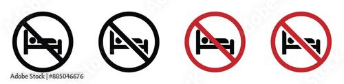 No sleeping vector icon designs set