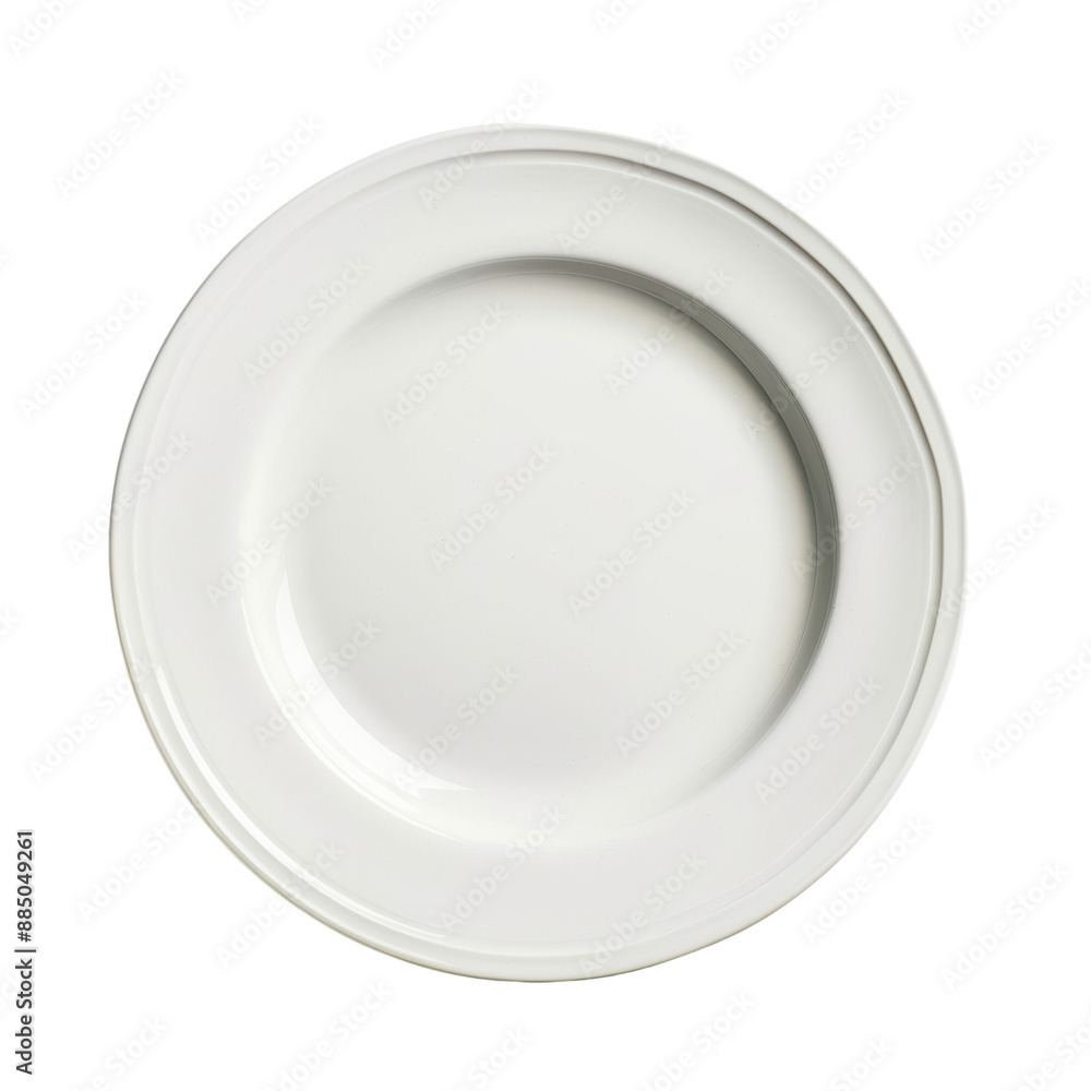 White ceramic plate with a raised rim, isolated on a black background. White ceramic plate with a raised rim, isolated on a black background.