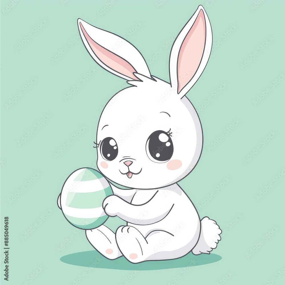 A funny Easter bunny with an egg, a vector illustration perfect for Easter celebrations A funny Easter bunny with an egg, a vector illustration perfect for Easter celebrations