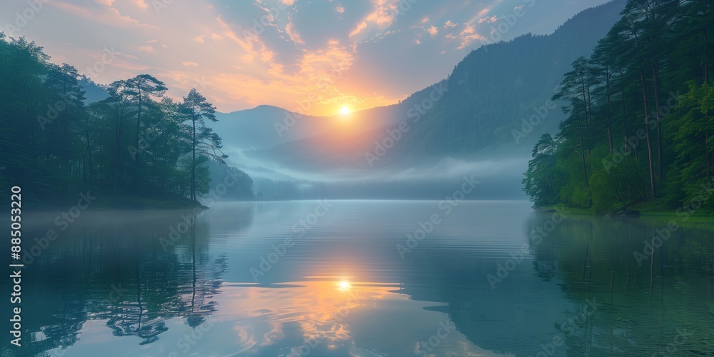 A Serene Autumn Morning in the Vibrant Countryside: Capturing the Magic of Sunrise Over a Lush Meadow with Vibrant Fall Foliage and Majestic Mountains in the Background A Serene Autumn Morning in the Vibrant Countryside: Capturing the Magic of Sunrise Over a Lush Meadow with Vibrant Fall Foliage and Majestic Mountains in the Background