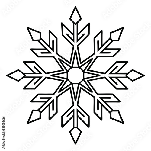 Christmas Winter Snowflake Silhouette Vector on White Background