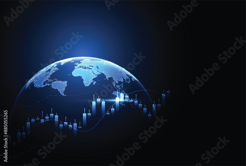 Business candle stick graph chart of stock market investment trading on white background design. Bullish point, Trend of graph. Vector illustration