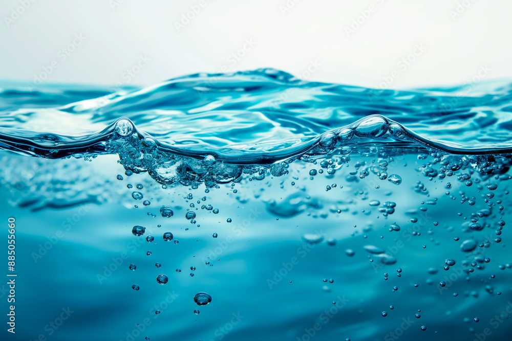 Transparent blue surface of clean water with ripples Transparent blue surface of clean water with ripples
