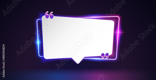White Sheet for Quotes on a Blurred Background in Retro Wave Style. Vector clip art for your nostalgic project design.
