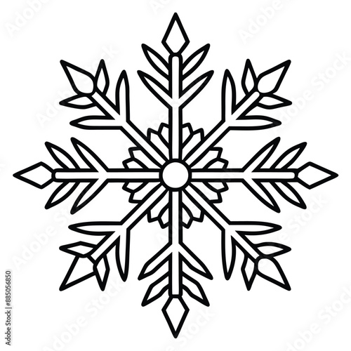 Christmas Winter Snowflake Silhouette Vector on White Background