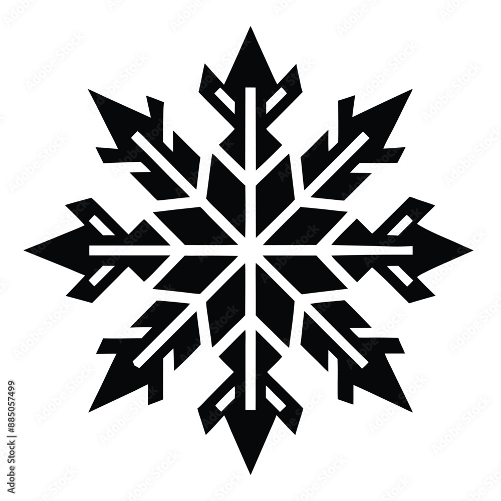 Christmas Winter Snowflake Silhouette Vector on White Background Christmas Winter Snowflake Silhouette Vector on White Background