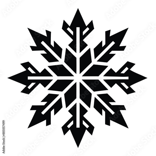 Christmas Winter Snowflake Silhouette Vector on White Background