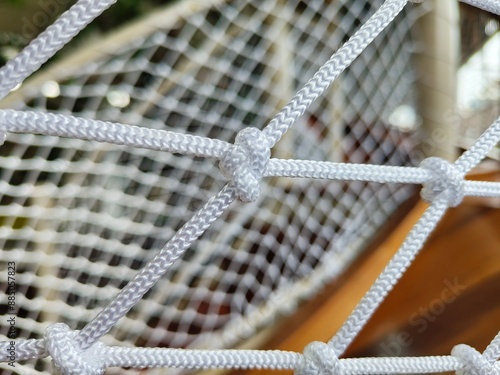 a close-up of a white net