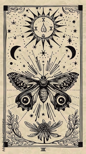 Illustrations of tarot cards, the theme of isoterics and fortune telling Generative AI	
