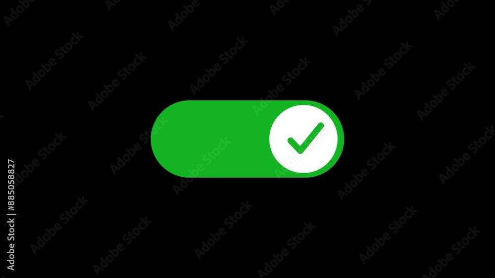 Green Toggle button checkmark Animation Green Toggle button checkmark Animation