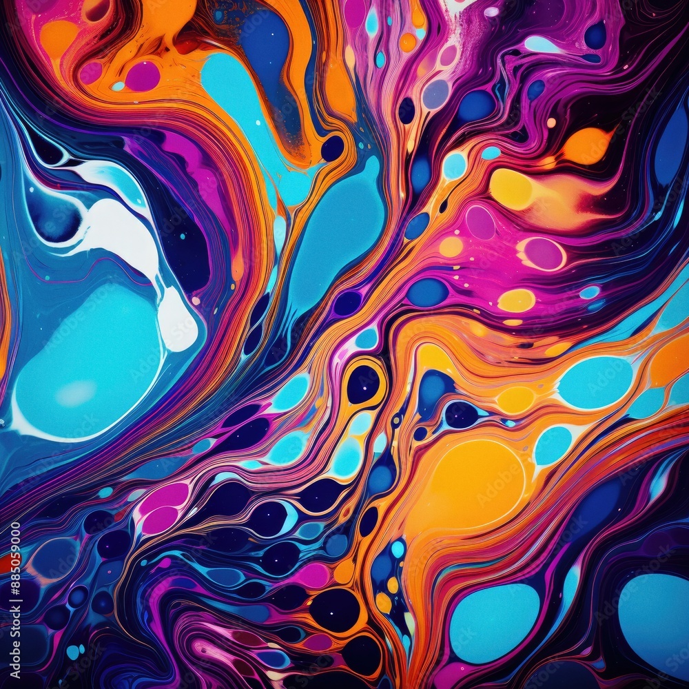 Fototapeta premium Colorful liquid marble background abstract flowing texture experimental art