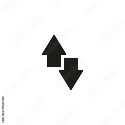 Two short small arrows point in different opposite directions. Vector illustration on white background.