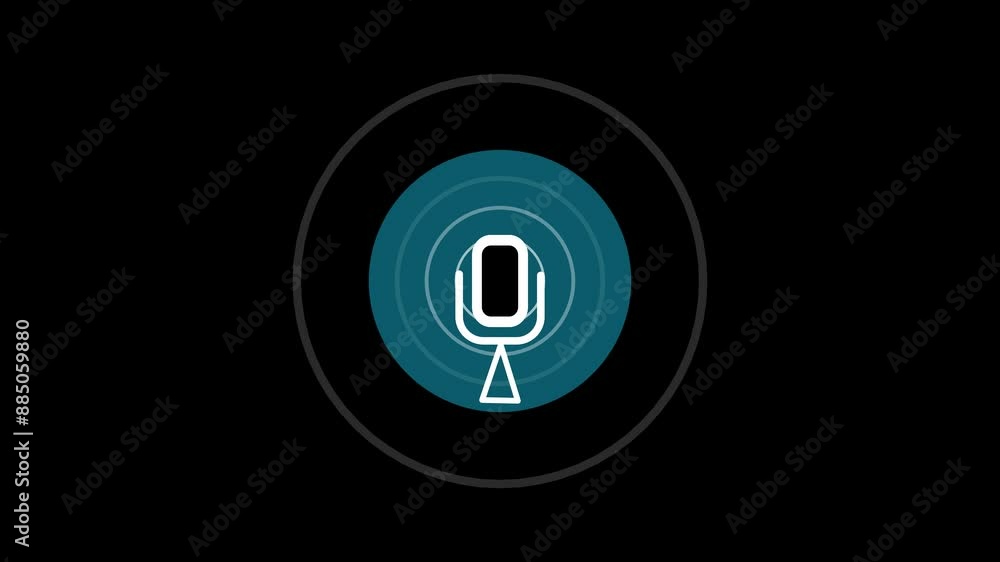 Recording icon animation on black background. 4k video. Recording icon animation on black background. 4k video.