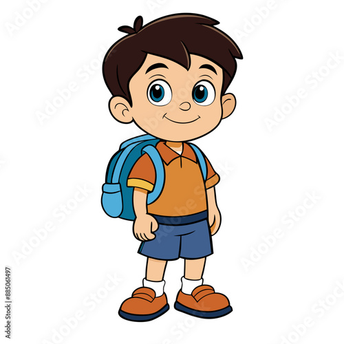 Cartoon school boy