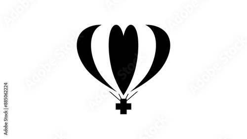 cardiology logo, black isolated silhouette