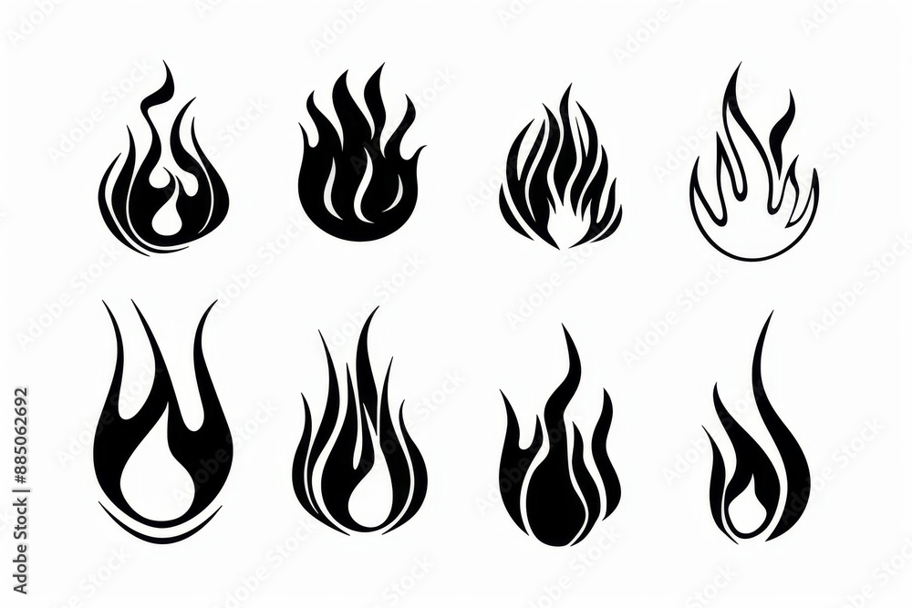 Fire icon, flame bonfire sign, campfire symbol, burn graphic element, fire emblem, grill pictogram Fire icon, flame bonfire sign, campfire symbol, burn graphic element, fire emblem, grill pictogram