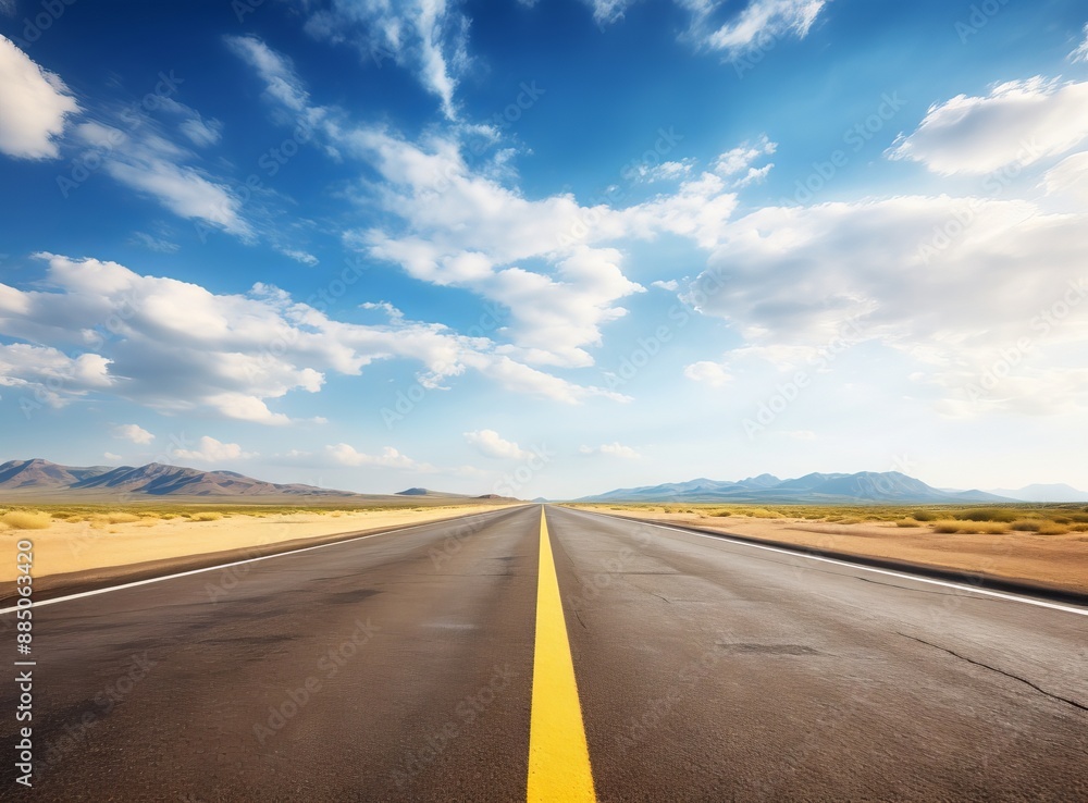 Asphalt road in the sunset sky with clouds and sun rays. Asphalt road in the sunset sky with clouds and sun rays.