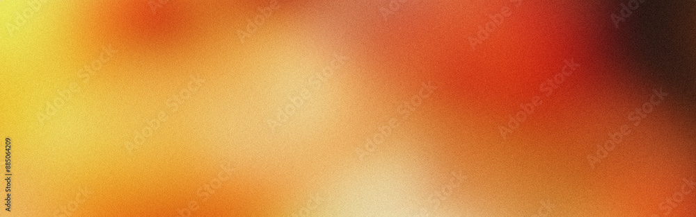 Fototapeta premium Vibrant abstract background with grainy texture and panoramic gradient shifting from yellow to orange