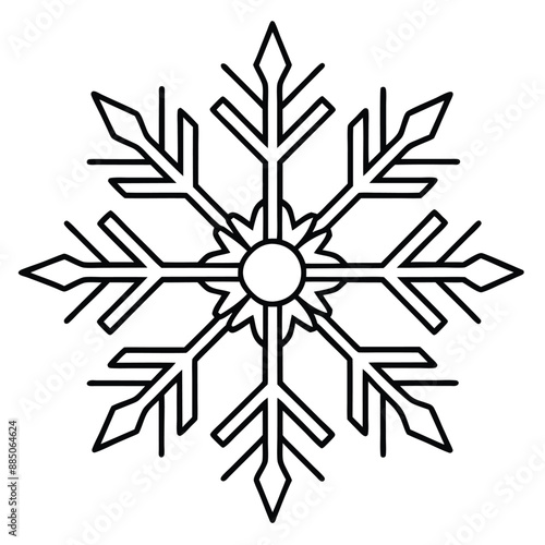 Christmas Winter Snowflake Silhouette Vector on White Background