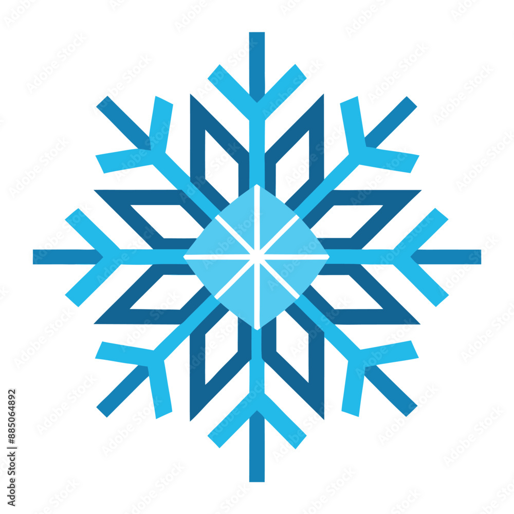 Christmas Winter Snowflake Vector on White Background Christmas Winter Snowflake Vector on White Background