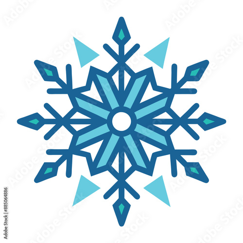 Christmas Winter Snowflake Vector on White Background