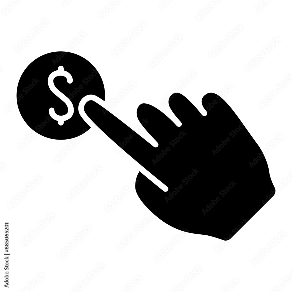 Hand clicking dollar coin line icon. Money, finance, currency, click, payment, business, dollar, hand, coin, symbol, commerce, transaction, wealth, economy, cash, icon, touch, online. Hand clicking dollar coin line icon. Money, finance, currency, click, payment, business, dollar, hand, coin, symbol, commerce, transaction, wealth, economy, cash, icon, touch, online.