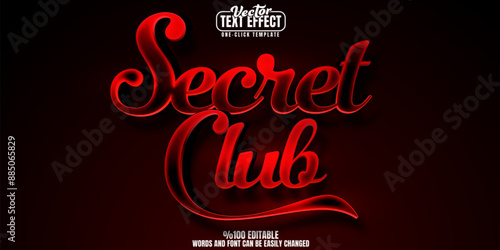 Club editable text effect, customizable sexy and night 3d font style