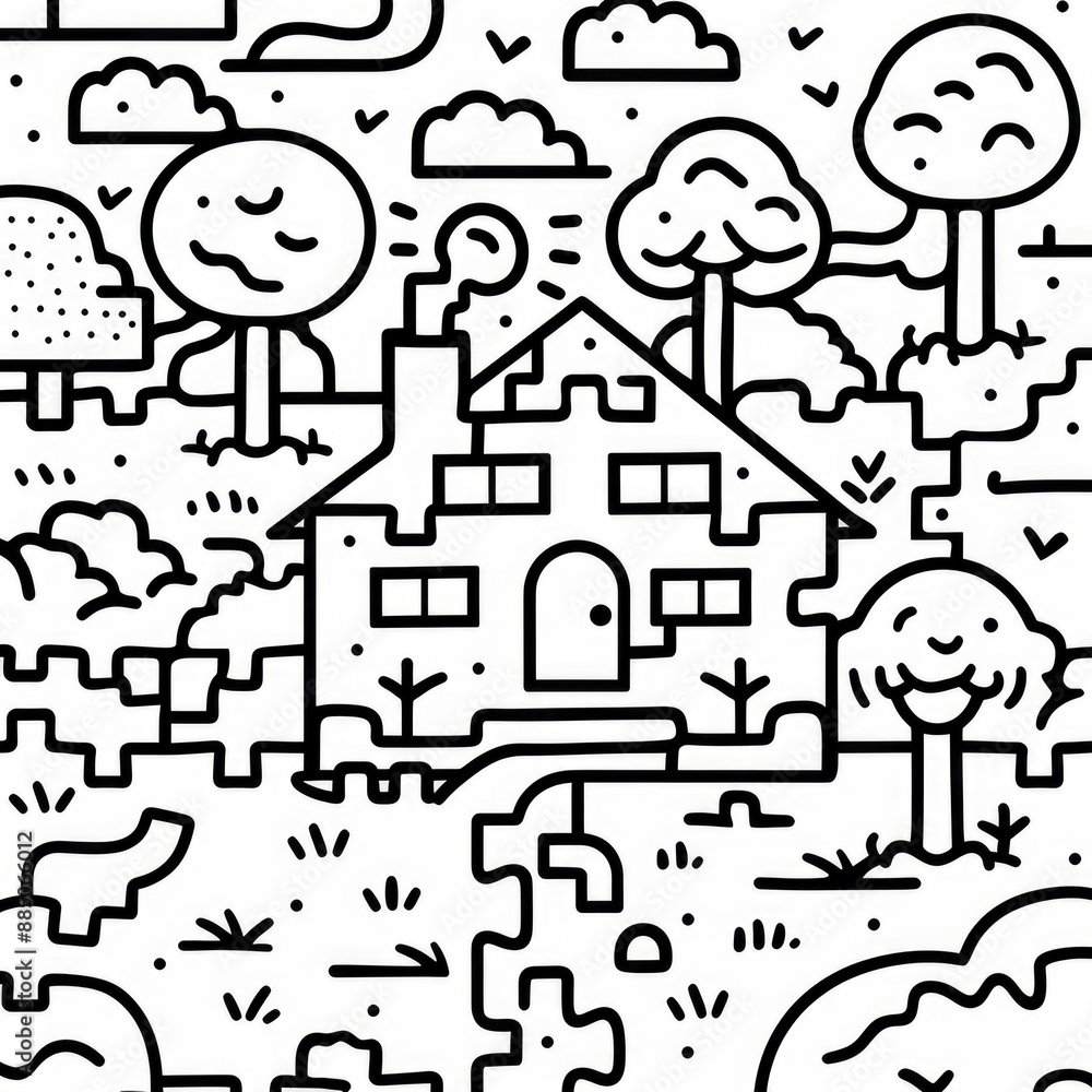 A vector black and white back-to-school wordsearch puzzle for kids, a simple autumn-themed activity A vector black and white back-to-school wordsearch puzzle for kids, a simple autumn-themed activity