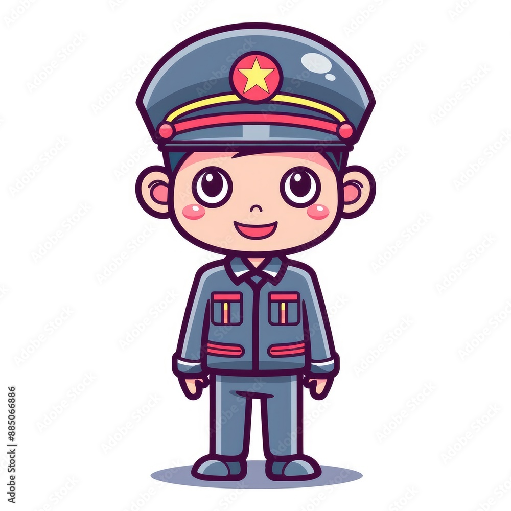 A vector illustration of a chauffeur driver, isolated on white background, showcasing different jobs and occupations A vector illustration of a chauffeur driver, isolated on white background, showcasing different jobs and occupations