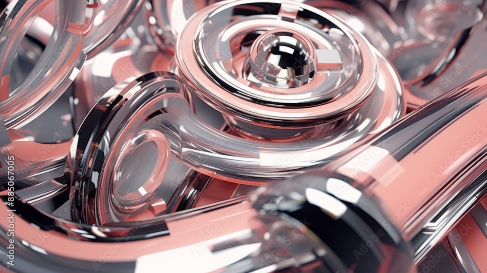 Futuristic background with abstract cubes and spheres.