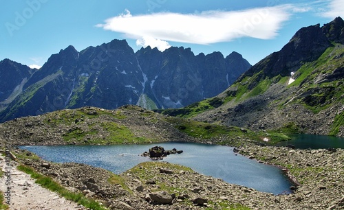 Veľké Žabie pleso Mengusovské, Kotlina Žabích plies, High Tatras, lake in the mountains, Slovakia photo