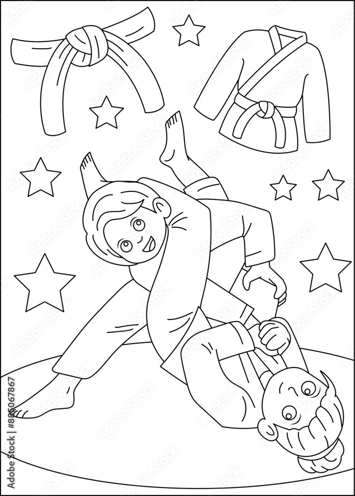 bjj martial arts coloring book page bjj martial arts coloring book page