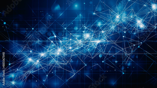 Wallpaper Mural Abstract futuristic blue background with dynamic lines and geometric patterns Torontodigital.ca