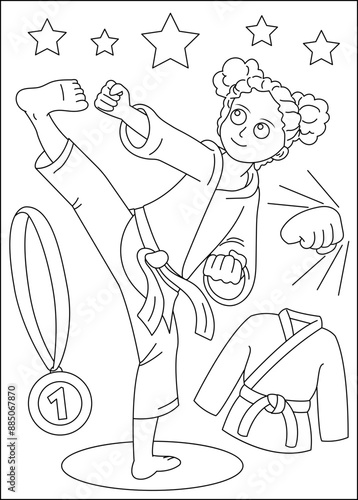 aikido martial arts coloring book page