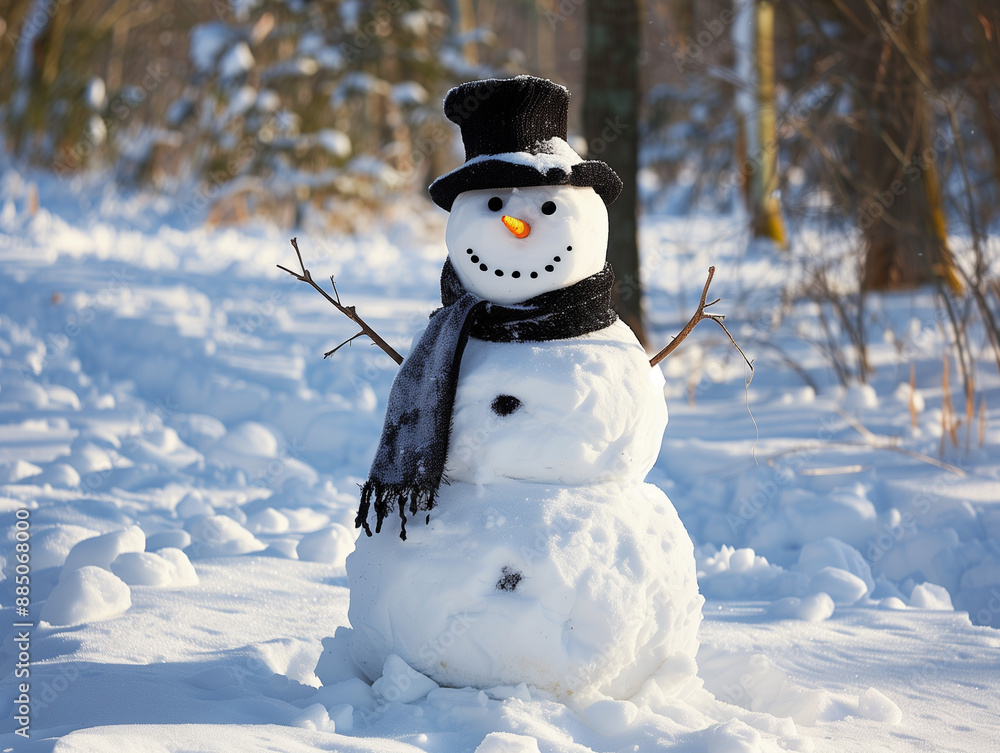 Obraz premium snowman on the snow